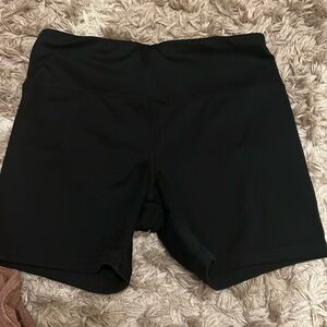 black athleisure shorts
